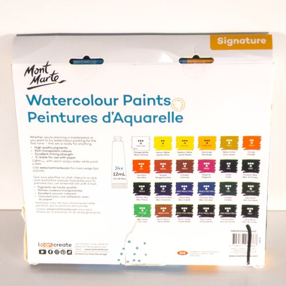 NIB MONT MARTE Watercolour Paints / 24 pcs x 12ml / High Quality Art Pigments - Picture 3 of 5